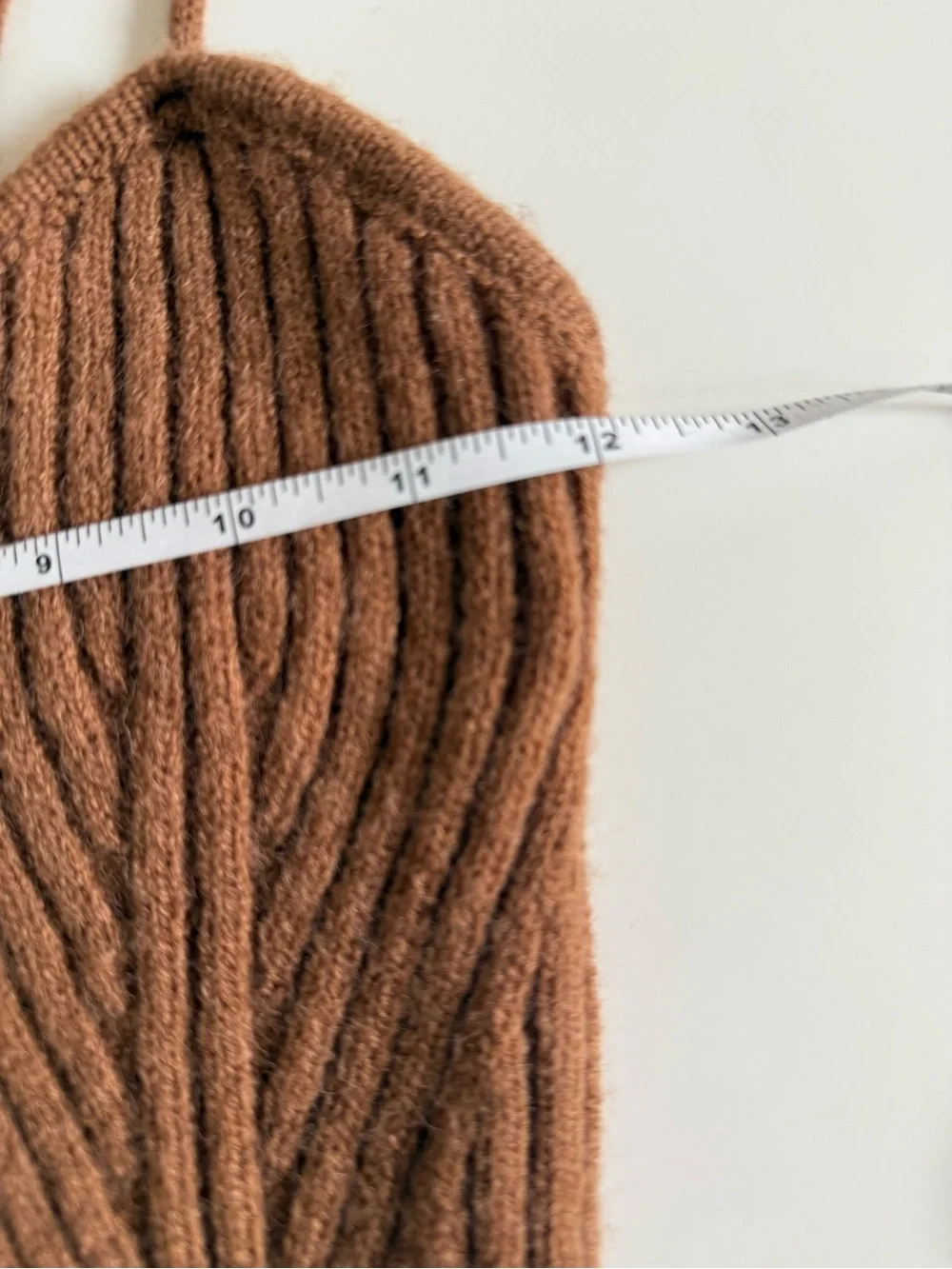 Cider Ribbed Knit Bodycon Midi Dress | Side Slit Cami | Toffee Brown‎ | M